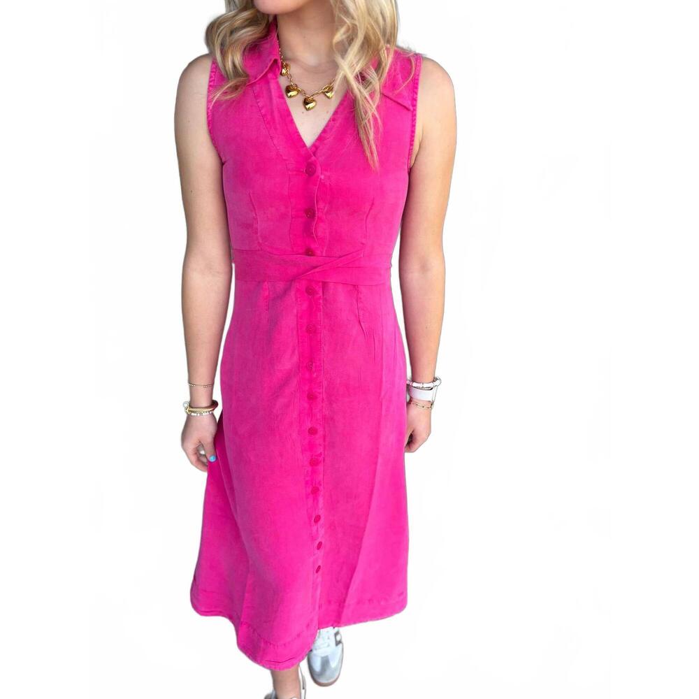 NEW WILD PONY belted maxi dress in pink